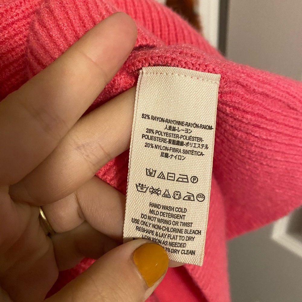 Free People Pink Rust Oversized Turtleneck Sweater - Picture 8 of 8
